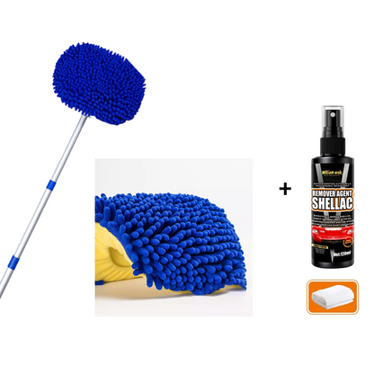 ProShine Reach — Teleskop-Waschbürste – Mikrofaser-Tuch gegen Kratzer + zusätzlicher gratis Mopp | 50 % RABATT